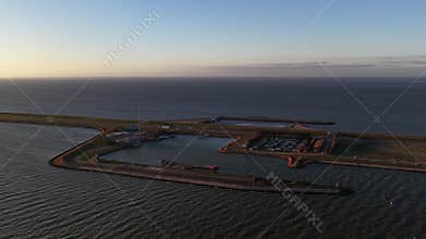 Aerial View of Breezanddijk on the Afsluitdijk Netherlands