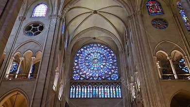 The stunning North Rose Window of Notre-Dame Cathedral in Paris, France