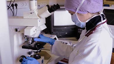 Researcher studying chemical element