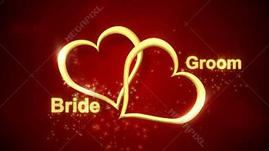 Heart and love particle background