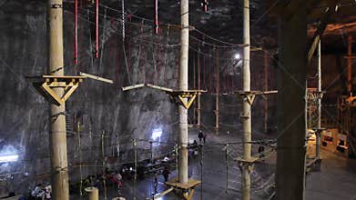 Climbing route in salt mine