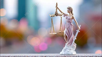 Lady justice representing legal system, upholding fairness and balance, jurisprudence law, symbolizing and ethics, video 4k