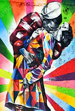Mural by artist Brazilian artist Kobra