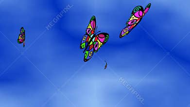 Butterflies Flying High in the Sky