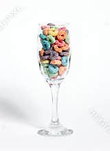 Glass of fruit loops