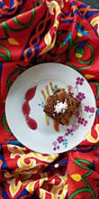 Homemade Brownie With Caramel Syrup 