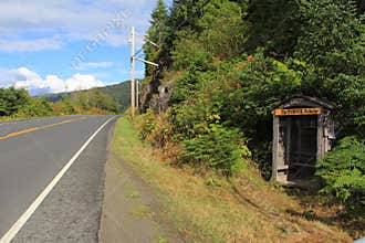 Roadside book library on Haida Gwaii, BC. Free literature based on trust in remote village.