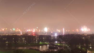 Amsterdam New years eve time lapse 4K zoom