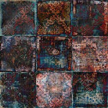 Vintage Floral Grunge Bohemian Tapestry Scrapbook Background