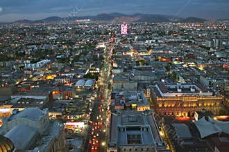 View of Mexico City before sunset