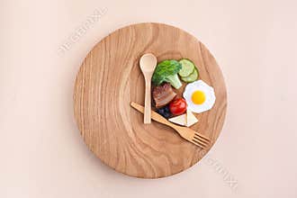 Intermittent fasting. Healthy breakfast, diet food concept. Organic meal. Fat loss concept. Weight loss.