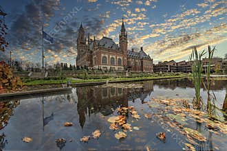 Peace Palace garden in Autumn