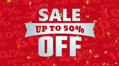 up to 50 percent off discount sale announcement