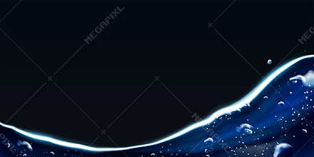 Clear waterline with bubbles