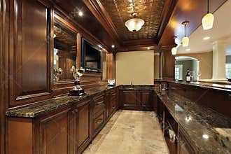 Bar in basement of luxury home
