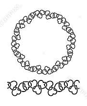 Vector Seamless fancy floral and heart border