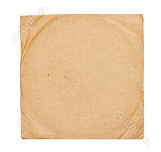 Old vinyl record cover isolated on white background