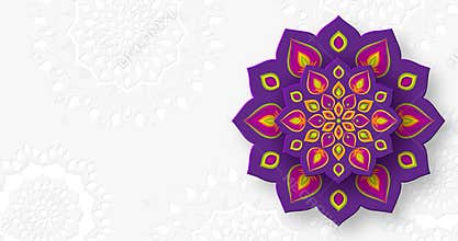 Rotating Indian Rangoli for Diwali festival of lights.