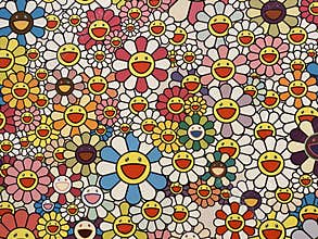 Macau Morpheus Hotel Takashi Murakami Flowers with Smiley Faces Design Icon Mural Illustration Kaikai Kiki Gallery installation