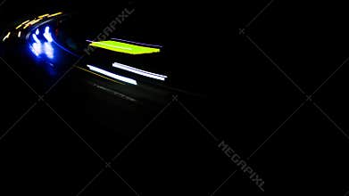Lights of cars with night. long exposure