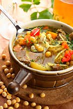 Cabbage soup with bean