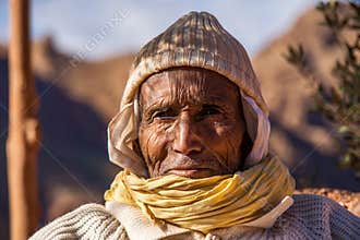 Dades Gorge, Morocco - Oct 20, 2019: Berber people living in Dades Gorge, a gorge of Dades River in Atlas Mountains