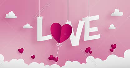 Valentines  paper craft concept