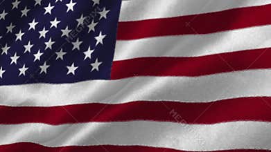 Animation of an U.S. flag waving. Patriotism and national flag