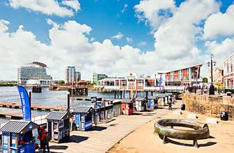View of Mermaid Quay and Cardiff Bay, Cardiff