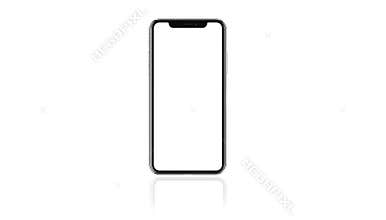 Blank modern mobile phone isolated on white background