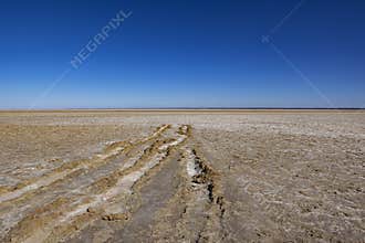 Bogged in Lake Eyre, Salt Lake in the Australian Outback