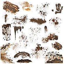 Collection of mud splatters