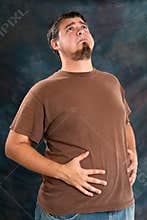 Overweight Man With Indegestion