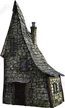Hermit Hobbit Stone Cabin Isolated, House, Home