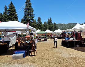 Display Booths at a Farmers Market, Running Springs, CA, San Bernardino Mountains, USA  2