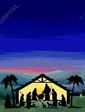 Nativity Silhouette Color