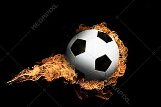 Football Ball in Flames