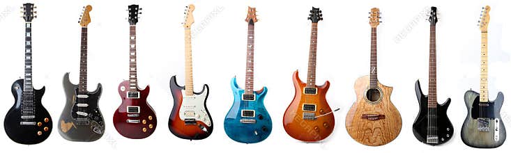 Electric guitars isolated
