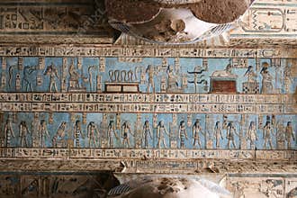 Scene in Denderah Temple, Qena, Egypt