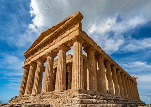 Temple of Concordia an ancient Greek Temple in the Valley of the Temples, Agrigento, Sicily, Italy