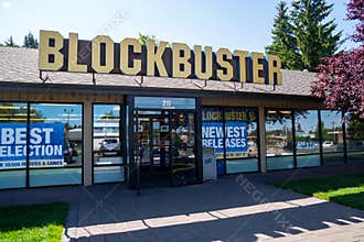Exterior of the last remaining Blockbuster Video  rental store in the United States of America