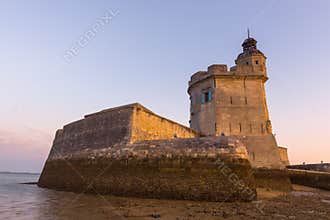 Fort Louvois at low tide, Charente-Maritime, France