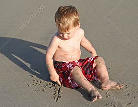 Finger writing in the sand