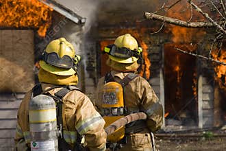 Firefighters standing by
