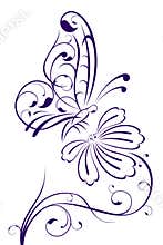 Abstract butterfly on flower