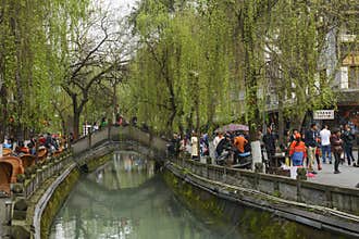 Chinese scenery in town with nature dujiangyan