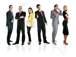 Team of business people group crowd full length