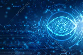 Digital eye, Security concept, cyber security Concept, Technology Concept background