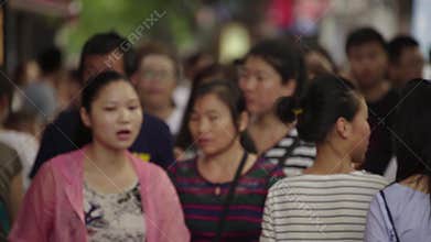 BEIJING, CHINA - SEPTEMBER 3, 2016. A crowd of people on the streets of the city. Beijing. China. Asia