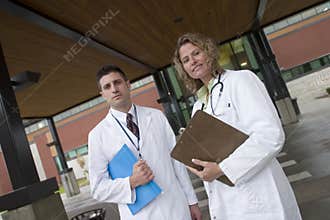 2 doctors outside of hospital